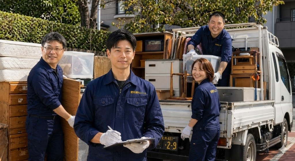 軽トラへの不用品積み込み風景