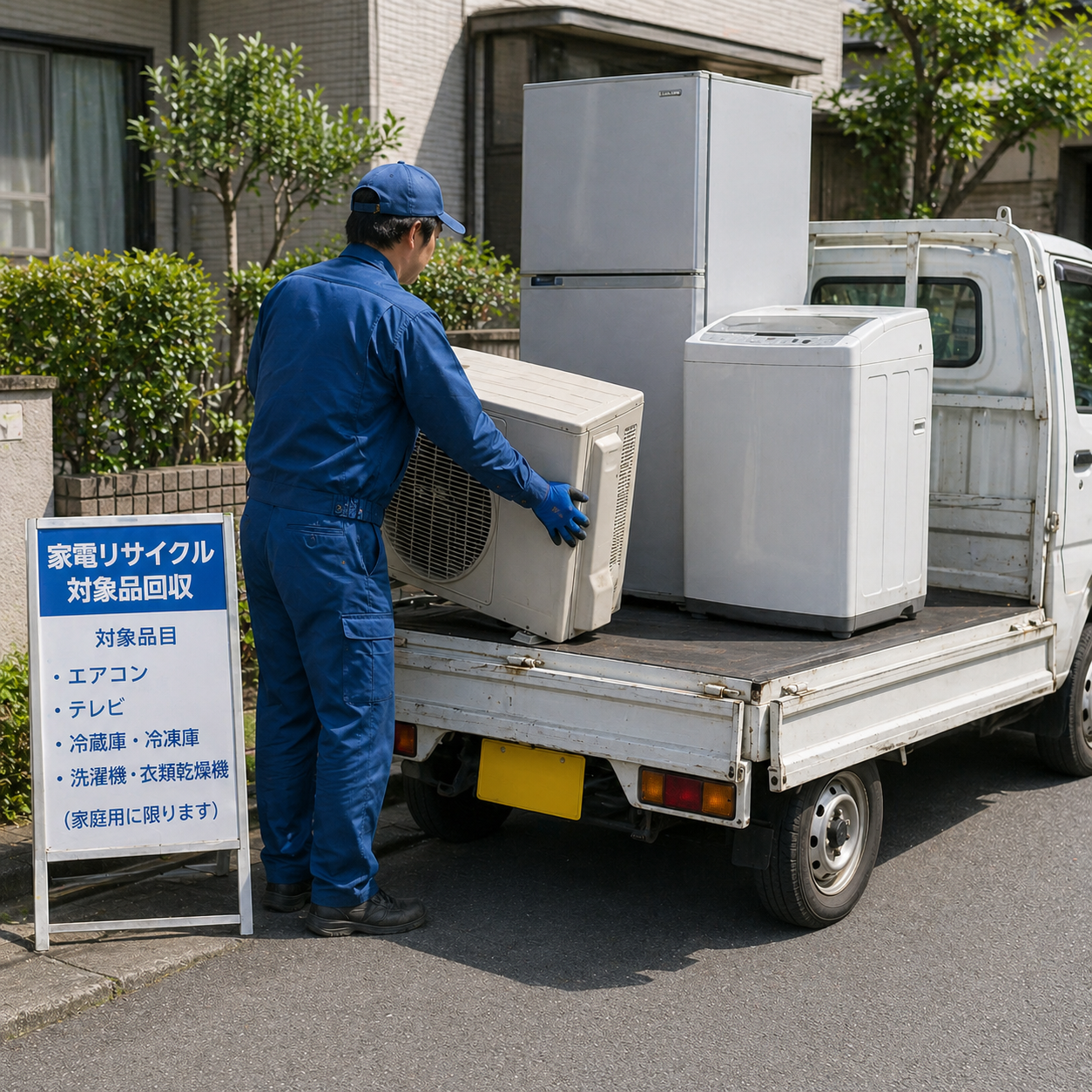 江東区での家電リサイクル対象品の回収風景
